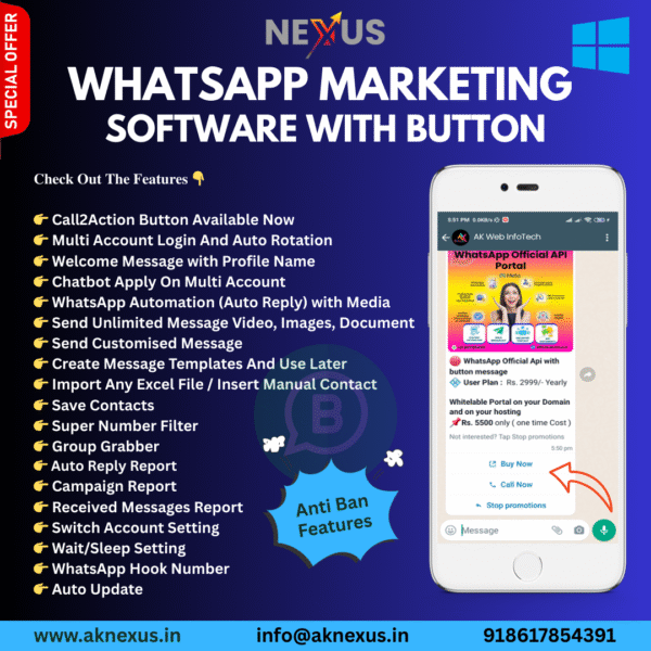 Button Sender WhatsApp Bulk Msgs
